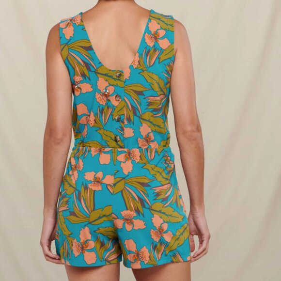 Toad & Co Sunkissed Liv Romper Curacao Aloha Print - Picture 2 of 13
